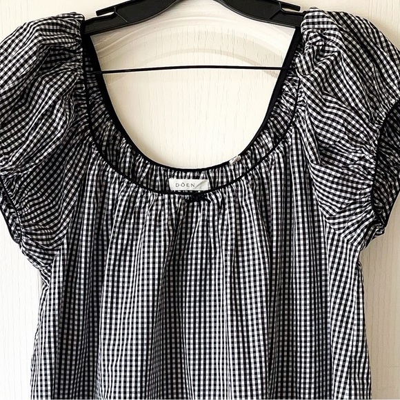 Doen Julia Dress Mini Black White La Maddalena Gingham Medium EUC - Picture 4 of 13